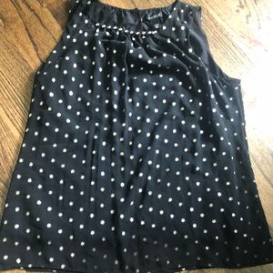 Large black and silver dot tank top